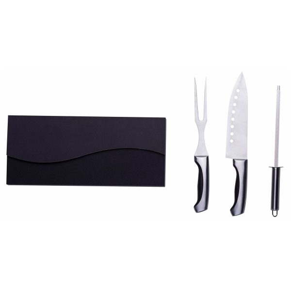 Black MDF Box and Carving Knives