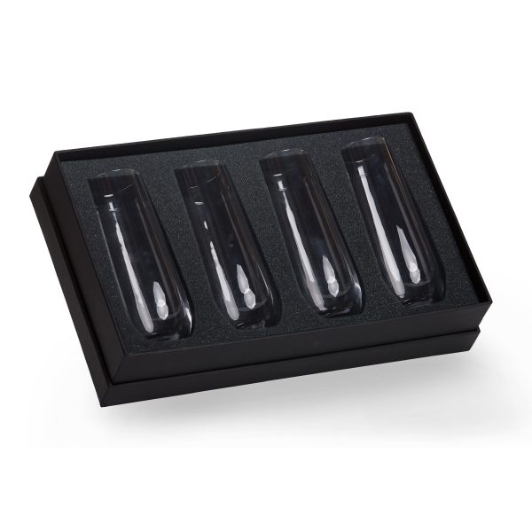 4x Stemless Champagne Flutes in Presentation Box